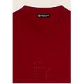 t-shirt girocollo con ricamo traforato del logo tibetan red donna small