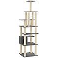 - albero per gatti con tiragraffi in sisal grigio scuro 183 cm