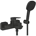 cubeo rubinetto/miscelatore monocomando per vasca-doccia con set supporto doccia nero opaco