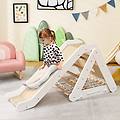 arrampicata in legno per bambini 4-in-1 con scivolo arrampicata a triangolo per interni con rete