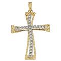 croce donna oro giallo bianco gl100593
