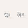 orecchini lobo silver shine argento rodiato cubic zirconia collezione silver shine bianco