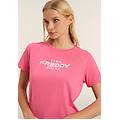 t-shirt comfort fit con logo e slogan "time shine" pink lemonade donna medium