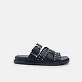 sandali con mini borchie da donna nero