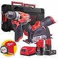 kit utensili a batteria m12 fcot mini smerigliatrice angolare a batteria + fpd trapano avvitatore