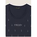 canotta decorata da strass in jersey modal dark sapphire donna small