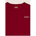 t-shirt tecnica con maniche ad aletta e profili a contrasto rumba red donna large