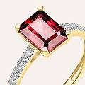 anello solitario jasmine oro giallo rodolite diamante collezione jasmine misura 58 oro giallo