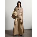 - gonna in puro cotone beige regular fit con tasche donna champagne taglia xs