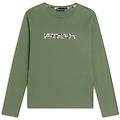 t-shirt donna manica lunga in jersey con logo maculato