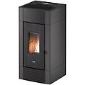 stufa a pellet ventilata cristal 9 grigio rosso bianco acciaio