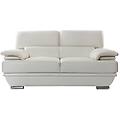 divano bianco in pelle design 2 posti con poggiatesta reclinabile ewing