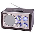 radio analogica in legno fm/mw legno/argento