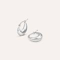 orecchini a cerchio silver collection argento rodiato collezione silver collection bianco