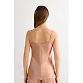 top in raso di seta con scollo a v donna naturale taglia xs