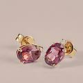 orecchini lobo punto luce jasmine oro giallo rodolite diamante collezione jasmine oro giallo