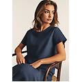 t-shirt regular in cotone con ricami sangallo dark sapphire direct dyed donna extra small