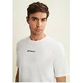 t-shirt slim con stampa lucida sul davanti blanc de blanc uomo xx large
