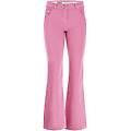 pantaloni push up wr. up flare in gabardine effetto used pink cosmos donna large
