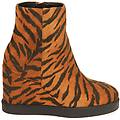 ankle boots tigrati in microfibra zeppa 7 5 cm