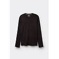 maglia a manica lunga in lana merino scollo tondo uomo marrone taglia s
