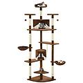 - albero per gatti con tiragraffi in sisal 203cm marrone e bianco