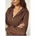 felpa donna comfort con zip e cappuccio e maniche a trecce shopping bag donna xxs