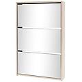 - scarpiera con 3 ripiani e specchio colore rovere 63x17x102 5 cm