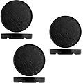 h&h set 3 piatti melamina nero cm18 5xh3 5