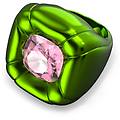 anello cocktail dulcis taglio cushion verde 55