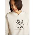 felpa con cappuccio comfort fit mickey & minnie white donna extra large