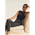 pantaloni wr. up vita alta lunghezza 7/8 effetto vissuto nero donna extra large