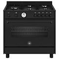amn965gtn24 cucina con piano elettrico 5 fuochi e forno a gas 104 litri ventilato 90x60 total black