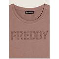 t-shirt con logo frontale in borchie fawn donna extra large