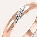 fede comoda 3 mm oro rosa diamante collezione fede fantasia 750/1000 oro rosa