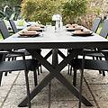 MILANI HOME milanihome. it tavolo da giardino in alluminio e ceramica da esterno con piano antracite 200 x 75 x