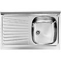 cmspa lavello d'appoggio mondial 80x50 1 vasca destra con sgocciolatoio piletta 2''