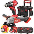 kit utensili a batteria 18v trapano m18 blpdrc + smerigliatrice fsag125x trolley packout