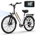 bicicletta elettrica e26 motore 250w batteria 36v 13ah freni a disco 26 pollici bianco