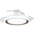 ventilatore da soffitto con luce led e retrattile bianco/oro con pale trasparenti