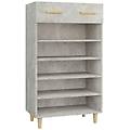 - scarpiera grigio cemento 60x35x105 cm in legno multistrato