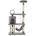 - albero per gatti con tiragraffi in sisal 140 cm grigio