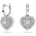 orecchini pendenti idyllia crystal pearl cuore bianchi placcato rodio