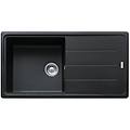 lavello integrato 1 vasca con gocciolatoio laterale destro o sinistro boston l 97 x l 50 cm nero