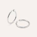 orecchini a cerchio silver collection argento rodiato collezione silver collection bianco