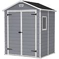 casetta da giardino box portattrezzi da esterno manor 6x5 dd in resina 185x152x226h grigio