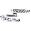 anello a fascia aperta eternity diamanti creati in laboratorio 0 2 ct tw forma rotonda oro bianco 18