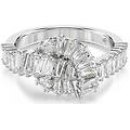 SWAROVSKI anello matrix taglio baguette nodo bianco placcato rodio 50