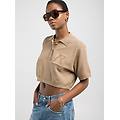 maglia cropped stile polo