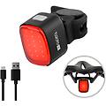 luce posteriore per bici potente. ricaricabile 50 lumen. ip65. 10h di autonomia